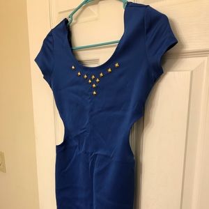 Blue dress with gold studs